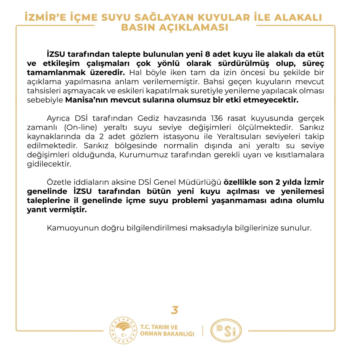 “Engelleniyoruz” İddiası Çöktü: DSİ’den İzmir’in Suyuna Net Rakamlar