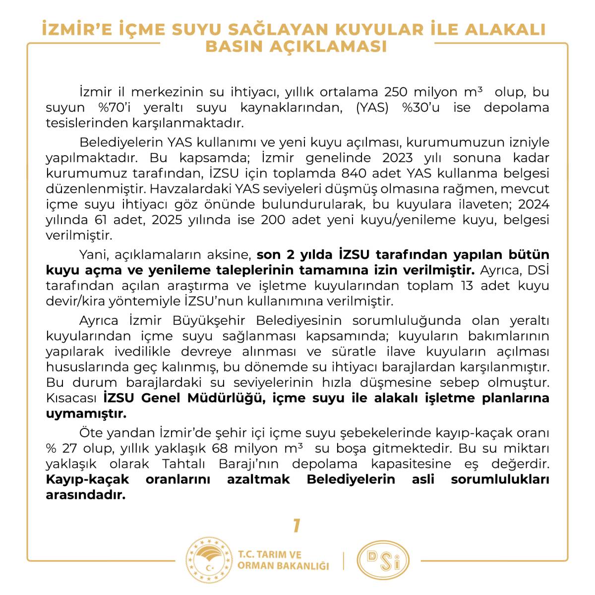 “Engelleniyoruz” İddiası Çöktü: DSİ’den İzmir’in Suyuna Net Rakamlar