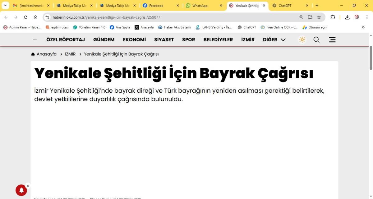 İşte haberinioku.com.tr'nin gücü.Yenikale Şehitliği’nde Bayrak Yeniden Dalgalandı