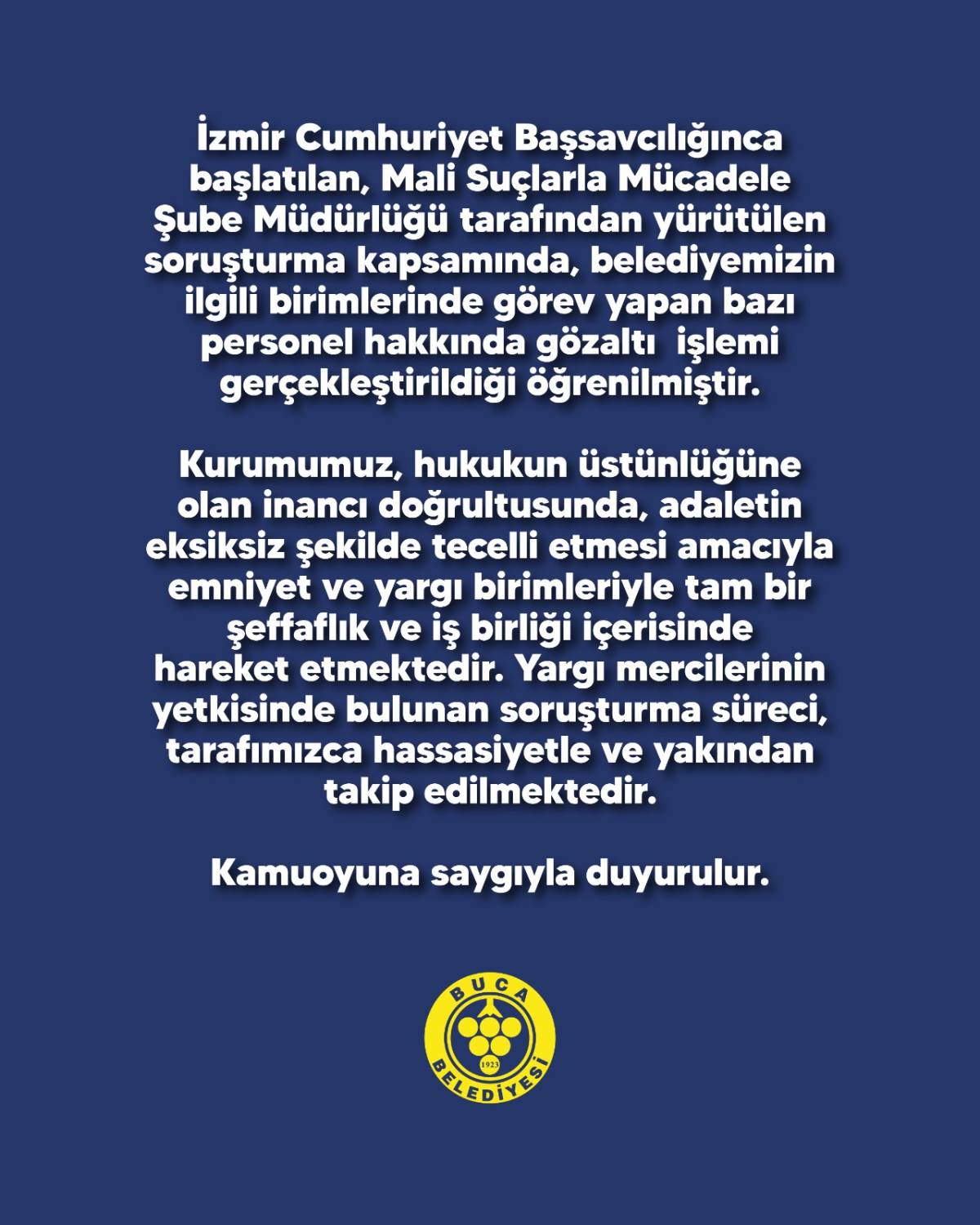 Buca Belediyesi’nden Adli Operasyon Hakkında Kamuoyu Açıklaması