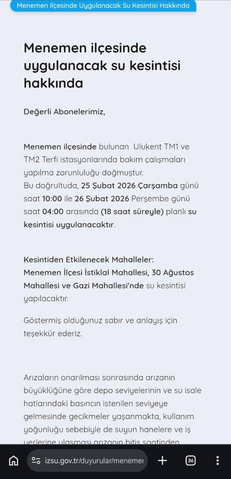 Menemen’de Kesintiler Sürüyor, Vatandaş Çözüm Bekliyor